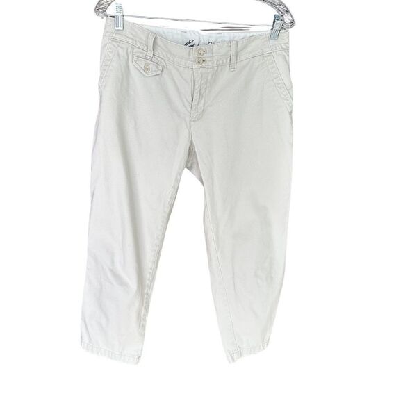 Eddie Bauer Women's Cropped Pant Blakely Fit / Chino Heritage Wash Tan-Khaki 8 - Picture 1 of 8